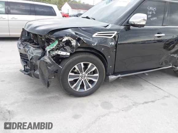 2020 Nissan Armada SL with VIN JN8AY2NC2LX519725, listed as a IAAI auction lot 41728867 with 98,877 mi miles. Bid and sale history available at carsss.com. Image 6.