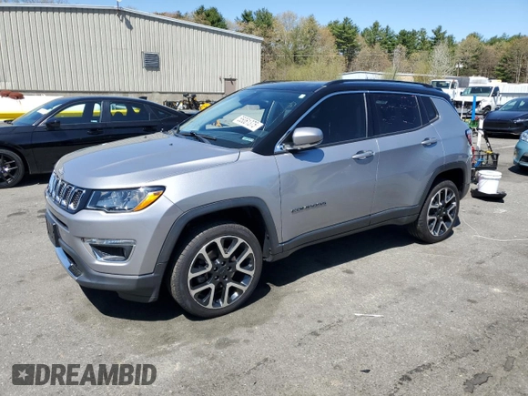 2018 Jeep Compass Limited with VIN 3C4NJDCBXJT114406, listed as a Copart auction lot 55061375 with 101,858 mi miles and Salvage title. Bid and sale history available at DreamBid. Image 1.