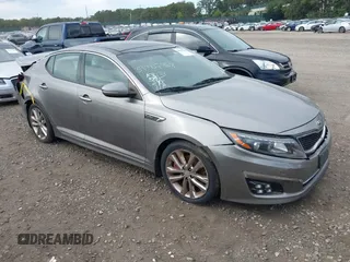 2015 Kia Optima SX Turbo with VIN 5XXGR4A68FG449822, listed as a IAAI auction lot 40480060 with 108,570 mi miles. Bid and sale history available at carsss.com. Image 1.