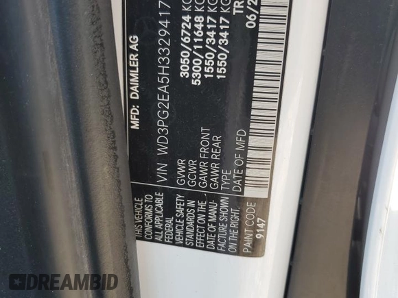 2017 Mercedes-Benz Metris Cargo с VIN WD3PG2EA5H3329417, выставлен на аукционе Copart как лот 63420645 с пробегом 59 827 миль миль и Списание • Salvage title. История ставок и продаж доступна на DreamBid. Изображение 12.