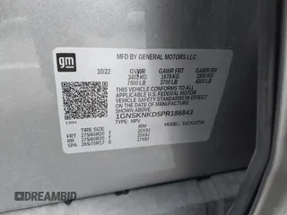 2023 Chevrolet Tahoe LT z VIN 1GNSKNKD5PR186843, wystawiony jako IAAI lot #41288404 z przebiegiem 38 690 mil mil oraz . Historia ofert i sprzedaży dostępna na DreamBid. Obrazek 9.