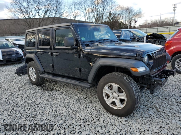2022 Jeep Wrangler Unlimited Sport S with VIN 1C4HJXDG0NW213857, listed as a Copart auction lot 47451355 with 18,139 mi miles and Salvage Title. Bid and sale history available at DreamBid. Image 4.