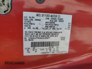 2004 Ford Explorer Sport Trac XLS z VIN 1FMZU77KX4UC29677, wystawiony jako Copart lot #53709085 z przebiegiem 159 530 mil mil oraz Szkoda całkowita • Salvage title. Historia ofert i sprzedaży dostępna na DreamBid. Obrazek 14.