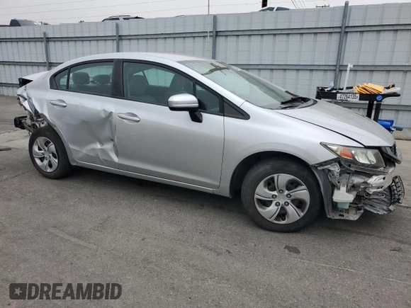 2015 Honda Civic LX with VIN 19XFB2F53FE202026, listed as a Copart auction lot 53326035 with 78,901 mi miles and Salvage Title. Bid and sale history available at DreamBid. Image 4.