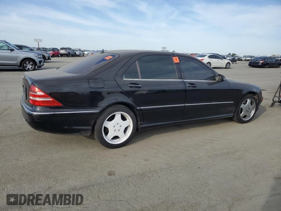 2002 Mercedes-Benz S 5.0L with VIN WDBNG75J32A295134, listed as a Copart auction lot 48179615 with 218,048 mi miles and Salvage Title. Bid and sale history available at carsss.com. Image 3.