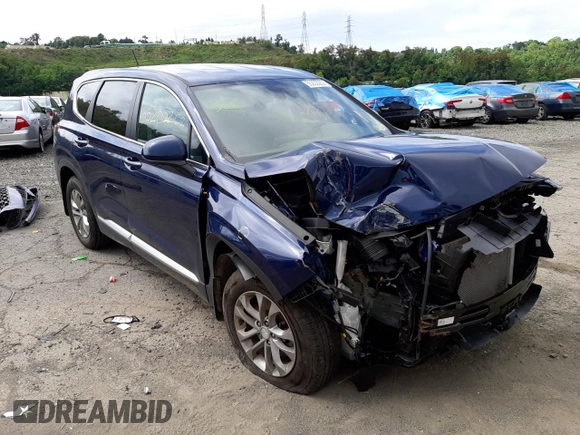 2020 Hyundai Santa Fe SE with VIN 5NMS2CAD0LH180221, listed as a Copart auction lot 55202262 with 0 mi miles. Bid and sale history available at carsss.com. Image 1.