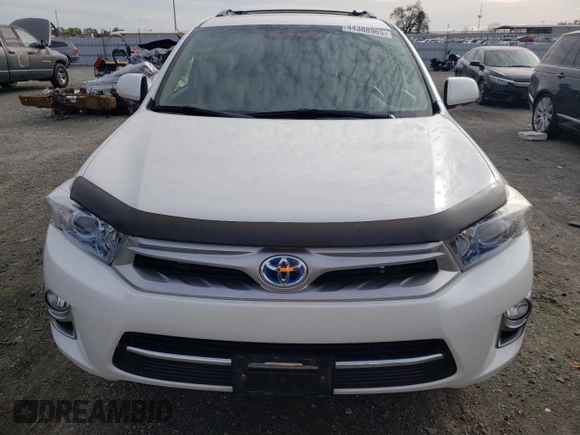 2012 Toyota Highlander Hybrid Limited with VIN JTEDC3EH5C2010262, listed as a Copart auction lot 44388965 with 166,019 mi miles and Salvage Title. Bid and sale history available at carsss.com. Image 5.