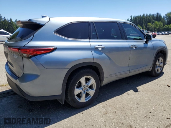 2021 Toyota Highlander L with VIN 5TDBZRBH5MS059988, listed as a Copart auction lot 59023485 with 96,215 mi miles and Salvage title. Bid and sale history available at DreamBid. Image 3.