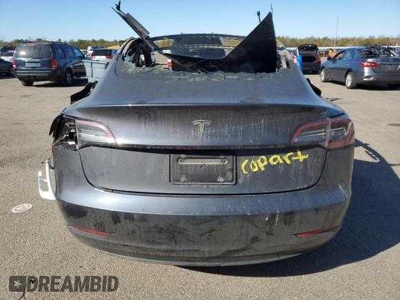 2022 Tesla Model 3 with VIN 5YJ3E1EA7NF335948, listed as a Copart auction lot 46820795 with Not Provided miles and Salvage Title. Bid and sale history available at DreamBid. Image 6.