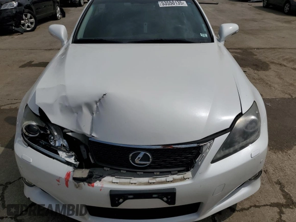 2012 Lexus IS 250 C with VIN JTHFF2C23C2524901, listed as a Copart auction lot 53550135 with 67,652 mi miles and Salvage title. Bid and sale history available at DreamBid. Image 11.
