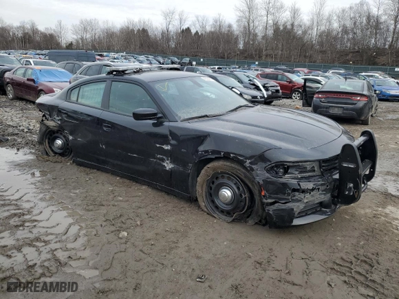 2023 Dodge Charger Police with VIN 2C3CDXKG6PH613514, listed as a Copart auction lot 46024455 with 6,910 mi miles and Salvage Title. Bid and sale history available at carsss.com. Image 4.