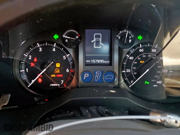 2010 Lexus GX 460 with VIN JTJBM7FXXA5004911, listed as a Copart auction lot 53033735 with 157,895 mi miles and Salvage Title. Bid and sale history available at DreamBid. Image 9.