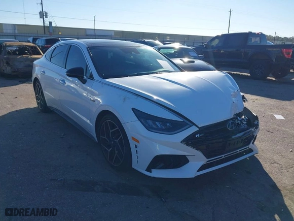 2023 Hyundai Sonata N Line with VIN KMHL14JC8PA278056, listed as a IAAI auction lot 41201779 with 20,172 mi miles. Bid and sale history available at carsss.com. Image 1.