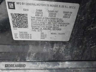 2019 Chevrolet Trax LT z VIN 3GNCJLSB7KL327065, wystawiony jako IAAI lot #42005861 z przebiegiem 84 795 mil mil oraz . Historia ofert i sprzedaży dostępna na DreamBid. Obrazek 9.