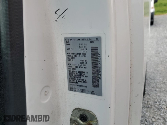 2019 Nissan NV200 S with VIN 3N6CM0KN7KK711259, listed as a Copart auction lot 57605595 with 301,396 mi miles and Clean title. Bid and sale history available at DreamBid. Image 13.