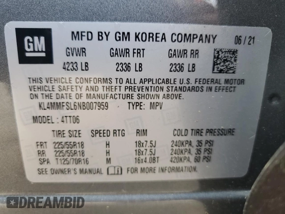2022 Buick Encore GX Essence с VIN KL4MMFSL6NB007959, выставлен на аукционе Copart как лот 55528205 с пробегом 63 916 миль миль и Чистый • Clean title. История ставок и продаж доступна на DreamBid. Изображение 12.