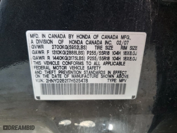 2007 Acura MDX with VIN 2HNYD28217H525478, listed as a Copart auction lot 42488575 with 292,913 mi miles and Salvage Title. Bid and sale history available at carsss.com. Image 15.