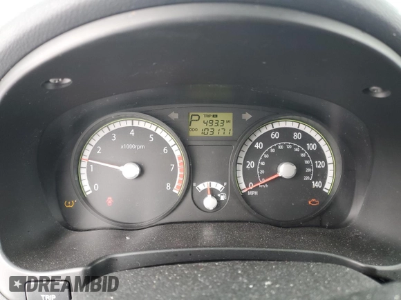 2009 Kia Rio LX with VIN KNADE243196496923, listed as a Copart auction lot 44235725 with 103,171 mi miles and Salvage Title. Bid and sale history available at carsss.com. Image 9.
