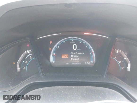 2019 Honda Civic Sedan LX with VIN 19XFC2F63KE025722, listed as a IAAI auction lot 42045594 with 57,290 mi miles. Bid and sale history available at carsss.com. Image 7.
