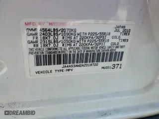 2010 Mitsubishi Outlander SE with VIN JA4AS3AW2AZ018722, listed as a Copart auction lot 80714664 with 149,783 mi miles and Non Repairable. Bid and sale history available at carsss.com. Image 13.