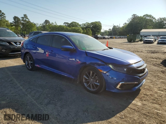 2020 Honda Civic Sedan EX with VIN 19XFC1F33LE024216, listed as a Copart auction lot 52208225 with 48,645 mi miles and Salvage Title. Bid and sale history available at carsss.com. Image 4.