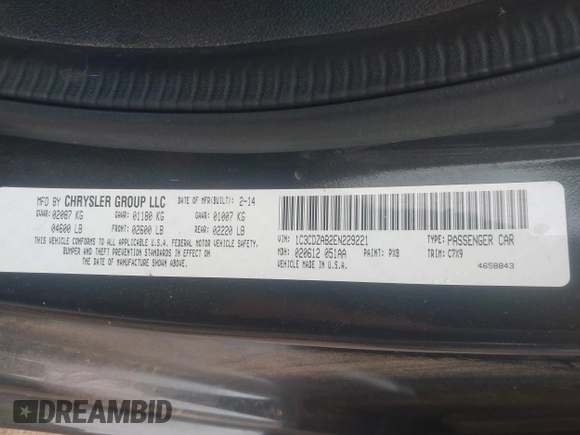 2014 Dodge Avenger SE with VIN 1C3CDZAB2EN229221, listed as a IAAI auction lot 42632298 with 163,229 mi miles and . Bid and sale history available at DreamBid. Image 9.