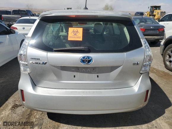 2012 Toyota Prius v Two with VIN JTDZN3EU0C3064466, listed as a Copart auction lot 48358835 with 0 mi miles and Salvage Title. Bid and sale history available at carsss.com. Image 6.