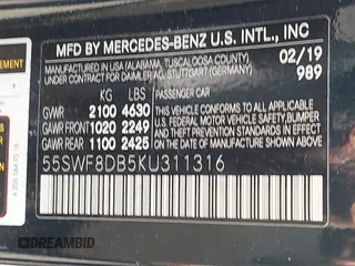 2019 Mercedes-Benz C 300 with VIN 55SWF8DB5KU311316, listed as a IAAI auction lot 41650068 with 68,399 mi miles and . Bid and sale history available at DreamBid. Image 9.