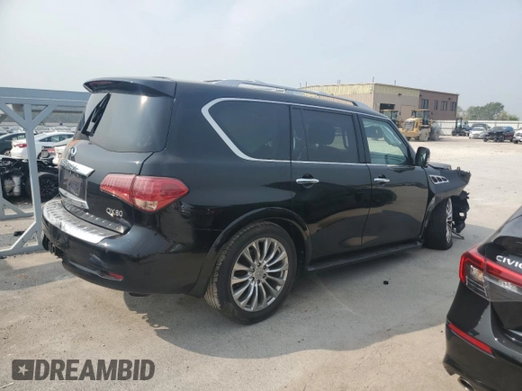 2015 Infiniti QX80 with VIN JN8AZ2NC2F9371470, listed as a Copart auction lot 70586774 with 136,169 mi miles and Salvage Title. Bid and sale history available at carsss.com. Image 3.