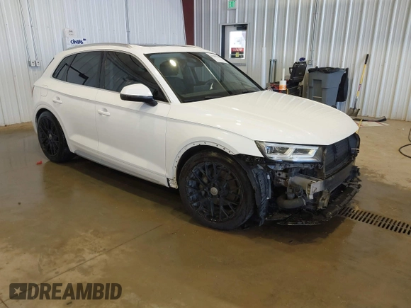 2018 Audi Q5 Premium Plus with VIN WA1BNAFY4J2198014, listed as a IAAI auction lot 41888388 with 141,924 mi miles. Bid and sale history available at carsss.com. Image 1.