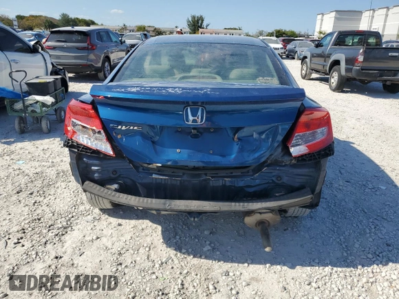 2012 Honda Civic Cpe LX with VIN 2HGFG3B53CH501028, listed as a Copart auction lot 53338305 with 0 mi miles and Salvage Title. Bid and sale history available at carsss.com. Image 6.