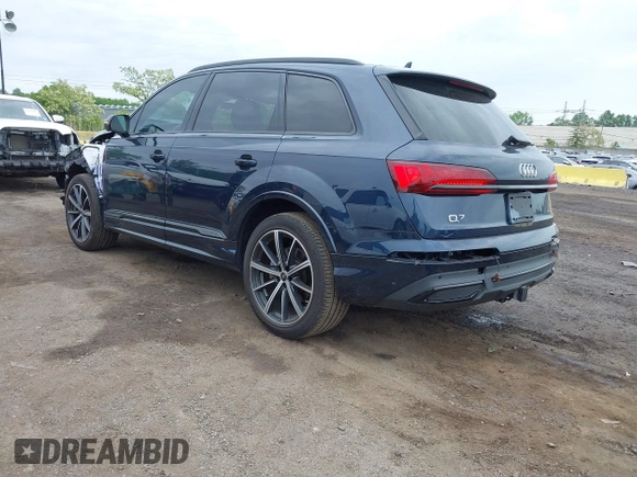 2023 Audi Q7 Premium Plus with VIN WA1LXBF77PD020848, listed as a IAAI auction lot 42205850 with 29,085 mi miles and . Bid and sale history available at DreamBid. Image 3.