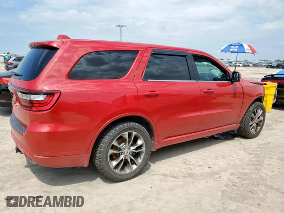 2019 Dodge Durango GT Plus z VIN 1C4RDHDG8KC650407, wystawiony jako Copart lot #60932145 z przebiegiem Nie podano mil oraz Czysty tytuł • Clean title. Historia ofert i sprzedaży dostępna na DreamBid. Obrazek 3.