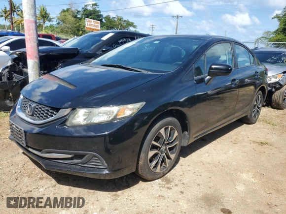 2014 Honda Civic Sedan EX with VIN 19XFB2F80EE054698, listed as a Copart auction lot 89171955 with 0 mi miles and Salvage Title. Bid and sale history available at carsss.com. Image 1.