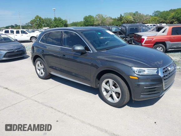 2020 Audi Q5 Premium with VIN WA1ANAFY7L2079002, listed as a IAAI auction lot 41889544 with 38,510 mi miles. Bid and sale history available at carsss.com. Image 1.