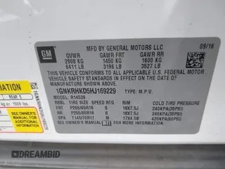 2017 Chevrolet Traverse LT with VIN 1GNKRHKD5HJ169229, listed as a IAAI auction lot 42047103 with 131,073 mi miles and . Bid and sale history available at DreamBid. Image 9.
