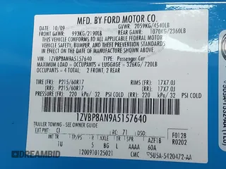 2010 Ford Mustang V6 with VIN 1ZVBP8AN9A5157640, listed as a IAAI auction lot 41873148 with 147,969 mi miles and . Bid and sale history available at carsss.com. Image 9.