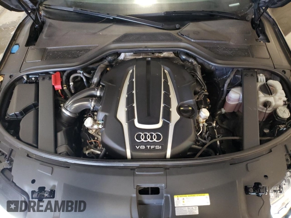 2014 Audi A8 4.0T with VIN WAUR2AFD8EN006198, listed as a Copart auction lot 85272544 with 105,058 mi miles and Salvage Title. Bid and sale history available at DreamBid. Image 11.