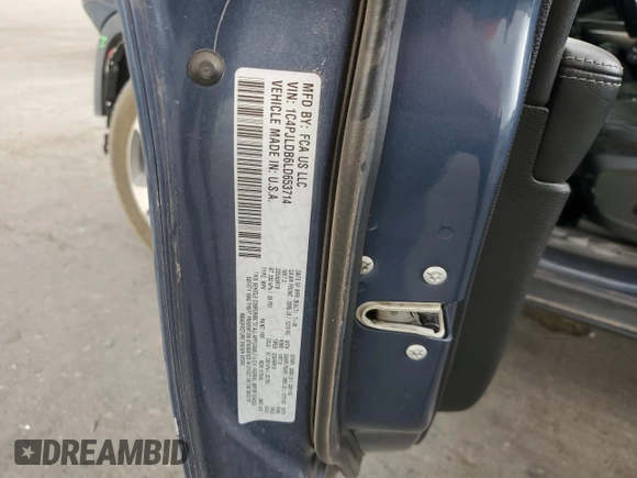 2020 Jeep Cherokee Limited with VIN 1C4PJLDB6LD653714, listed as a Copart auction lot 55351075 with 143,121 mi miles and Salvage title. Bid and sale history available at DreamBid. Image 14.