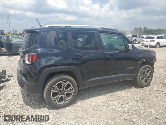 2016 Jeep Renegade Limited with VIN ZACCJBDT5GPC61266, listed as a Copart auction lot 61795035 with 125,784 mi miles and Salvage title. Bid and sale history available at DreamBid. Image 3.