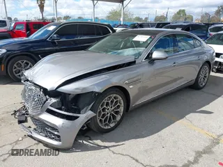2021 Genesis G80 2.5T with VIN KMTGB4SC2MU047585, listed as a IAAI auction lot 41752100 with 41,140 mi miles and . Bid and sale history available at carsss.com. Image 2.