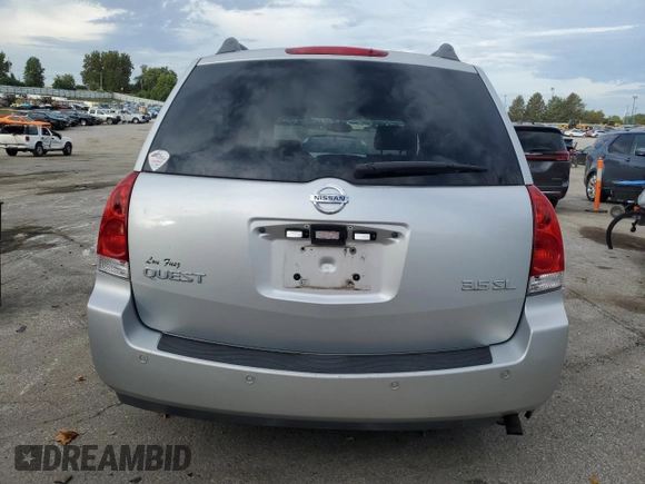 2004 Nissan Quest SE with VIN 5N1BV28U04N337785, listed as a Copart auction lot 71444524 with 0 mi miles and Salvage Title. Bid and sale history available at carsss.com. Image 6.