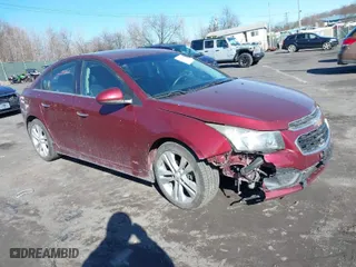 2015 Chevrolet Cruze LTZ with VIN 1G1PG5SB0F7237702, listed as a IAAI auction lot 41747037 with 188,816 mi miles. Bid and sale history available at carsss.com. Image 1.