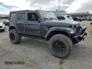 2022 Jeep Wrangler Unlimited Sport with VIN 1C4HJXDG6NW133687, listed as a Copart auction lot 46189285 with 15,083 mi miles and Salvage Title. Bid and sale history available at DreamBid. Image 4.