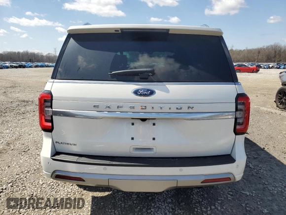 2023 Ford Expedition Platinum with VIN 1FMJU1M87PEA23475, listed as a Copart auction lot 48546605 with 33,320 mi miles and Salvage Title. Bid and sale history available at carsss.com. Image 6.