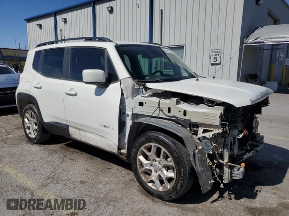 2018 Jeep Renegade Latitude z VIN ZACCJABB6JPJ24894, wystawiony jako Copart lot #55977115 z przebiegiem 79 430 mil mil oraz Szkoda całkowita • Salvage title. Historia ofert i sprzedaży dostępna na DreamBid. Obrazek 4.