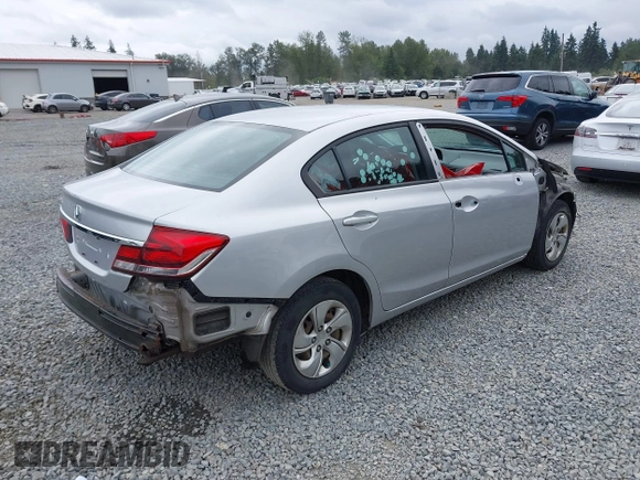 2015 Honda Civic LX with VIN 19XFB2F52FE227385, listed as a IAAI auction lot 42604820 with 51,354 mi miles and . Bid and sale history available at DreamBid. Image 4.