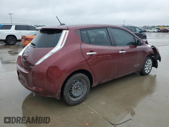 2016 Nissan LEAF S with VIN 1N4BZ0CPXGC313658, listed as a Copart auction lot 40262153 with 48,274 mi miles. Bid and sale history available at carsss.com. Image 3.
