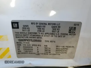 2016 GMC Acadia SLE with VIN 1GKKRPKD7GJ285053, listed as a Copart auction lot 84736704 with Not Provided miles and Salvage Title. Bid and sale history available at carsss.com. Image 14.