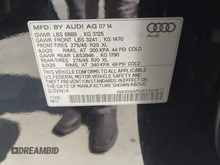 2015 Audi Q7 S line Prestige with VIN WA1DGAFE9FD004677, listed as a IAAI auction lot 42590832 with 150,143 mi miles and . Bid and sale history available at DreamBid. Image 9.